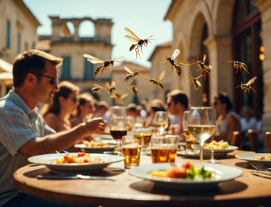Guêpes en terrasse : comment les restaurateurs nîmois sauvent leur service d&rsquo;été (2026)
